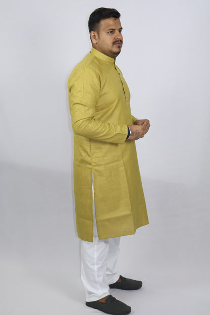 BLOSSOM MEN'S KURTA MEHENDI GREEN