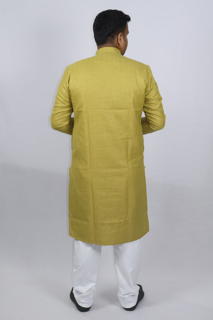 BLOSSOM MEN'S KURTA MEHENDI GREEN