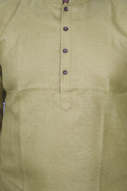 BLOSSOM MEN'S KURTA MEHENDI GREEN