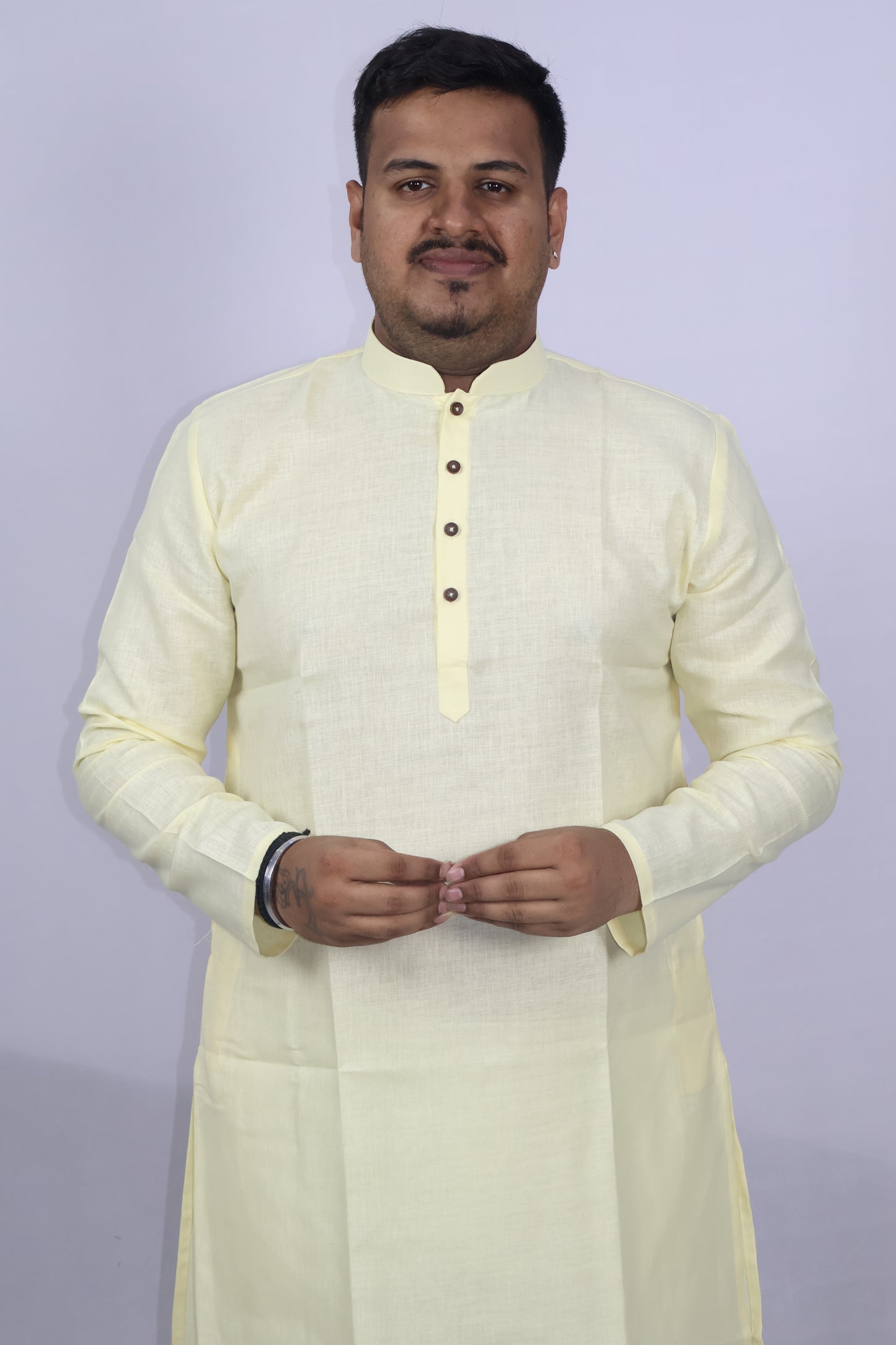 BLOSSOM MEN'S KURTA LEMON YELLOW