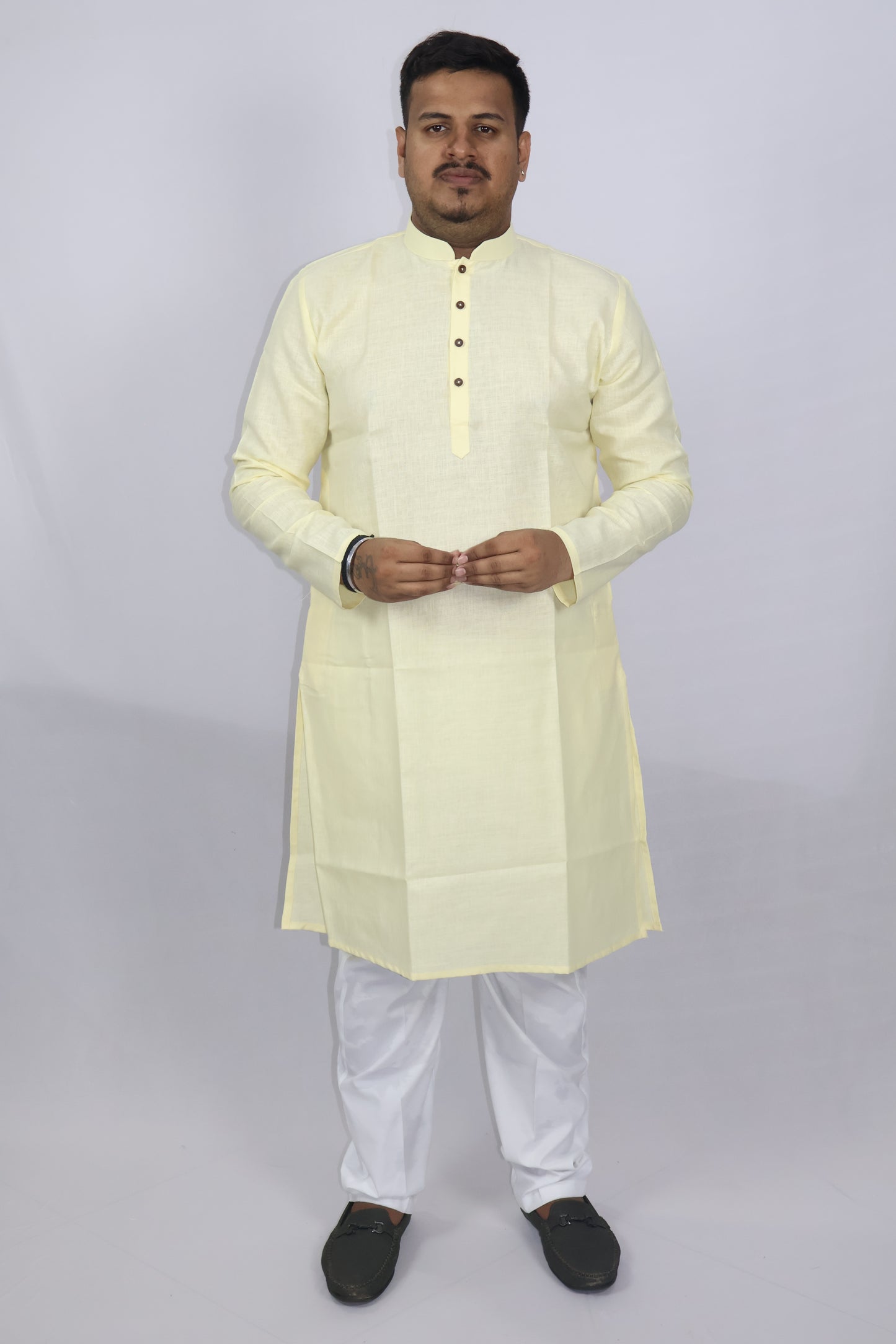 BLOSSOM MEN'S KURTA LEMON YELLOW