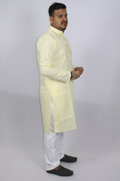 BLOSSOM MEN'S KURTA LEMON YELLOW