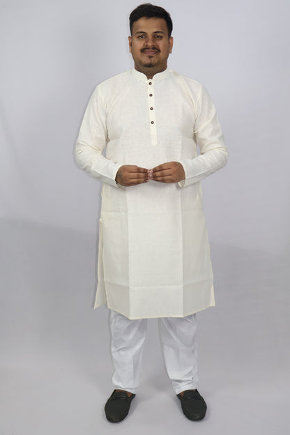 BLOSSOM MEN'S KURTA LIGHT CREAM