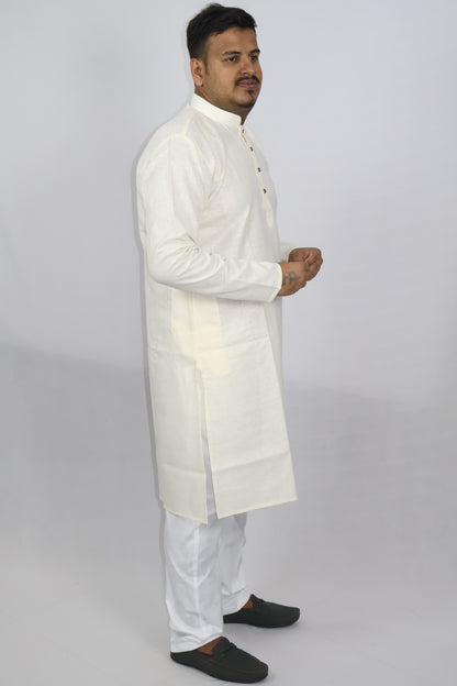 BLOSSOM MEN'S KURTA LIGHT CREAM