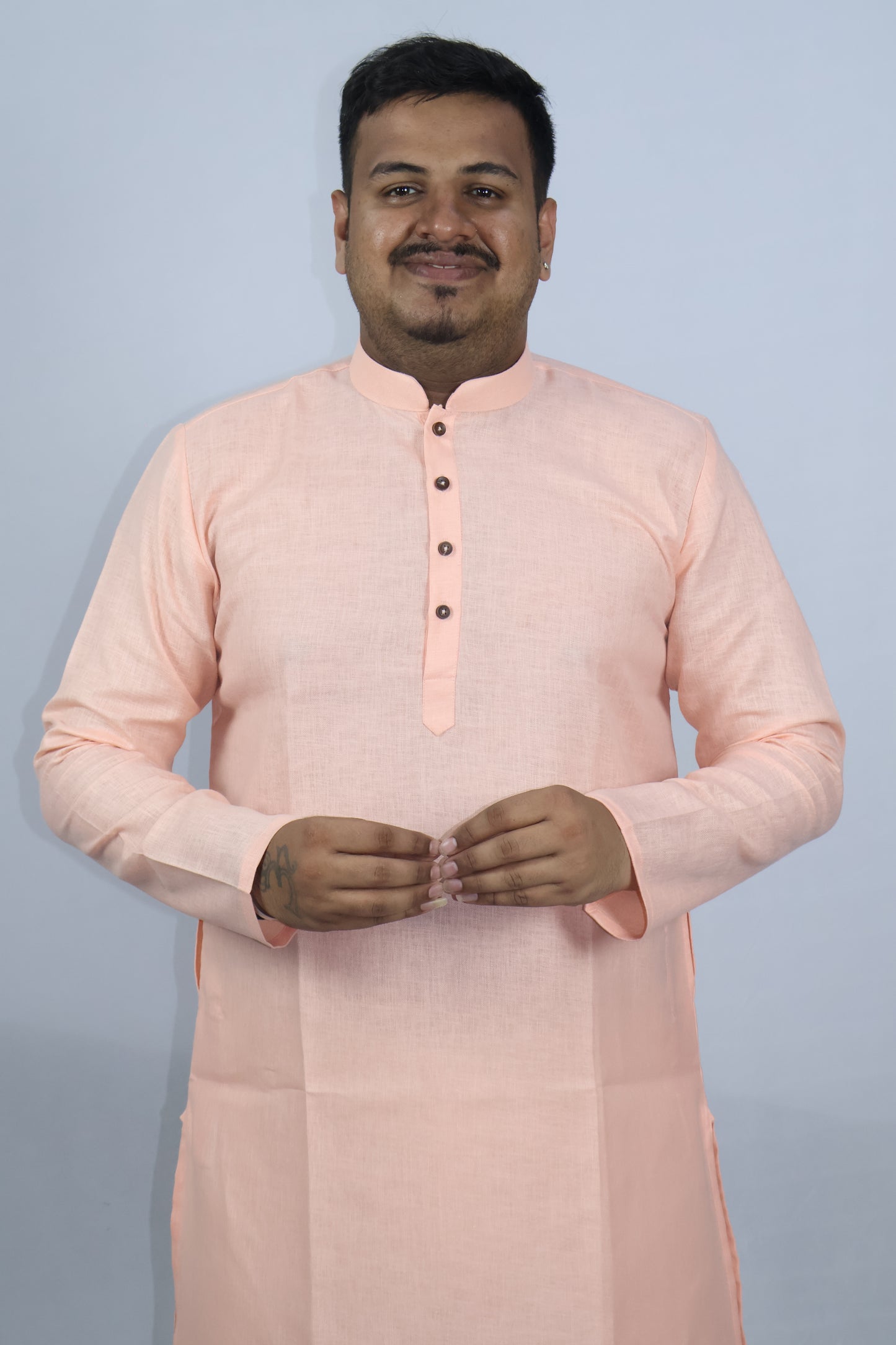 BLOSSOM MEN'S KURTA PEACH