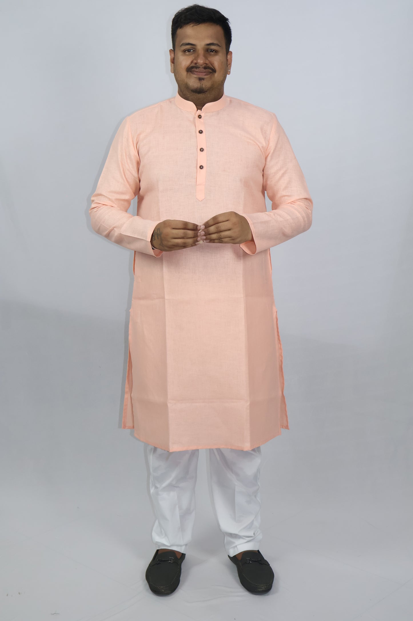 BLOSSOM MEN'S KURTA PEACH