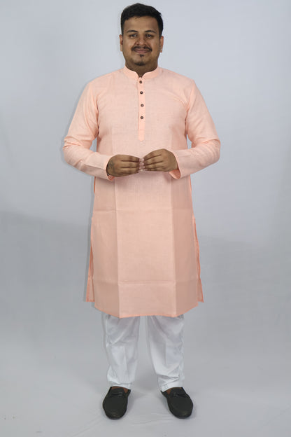 BLOSSOM MEN'S KURTA PEACH