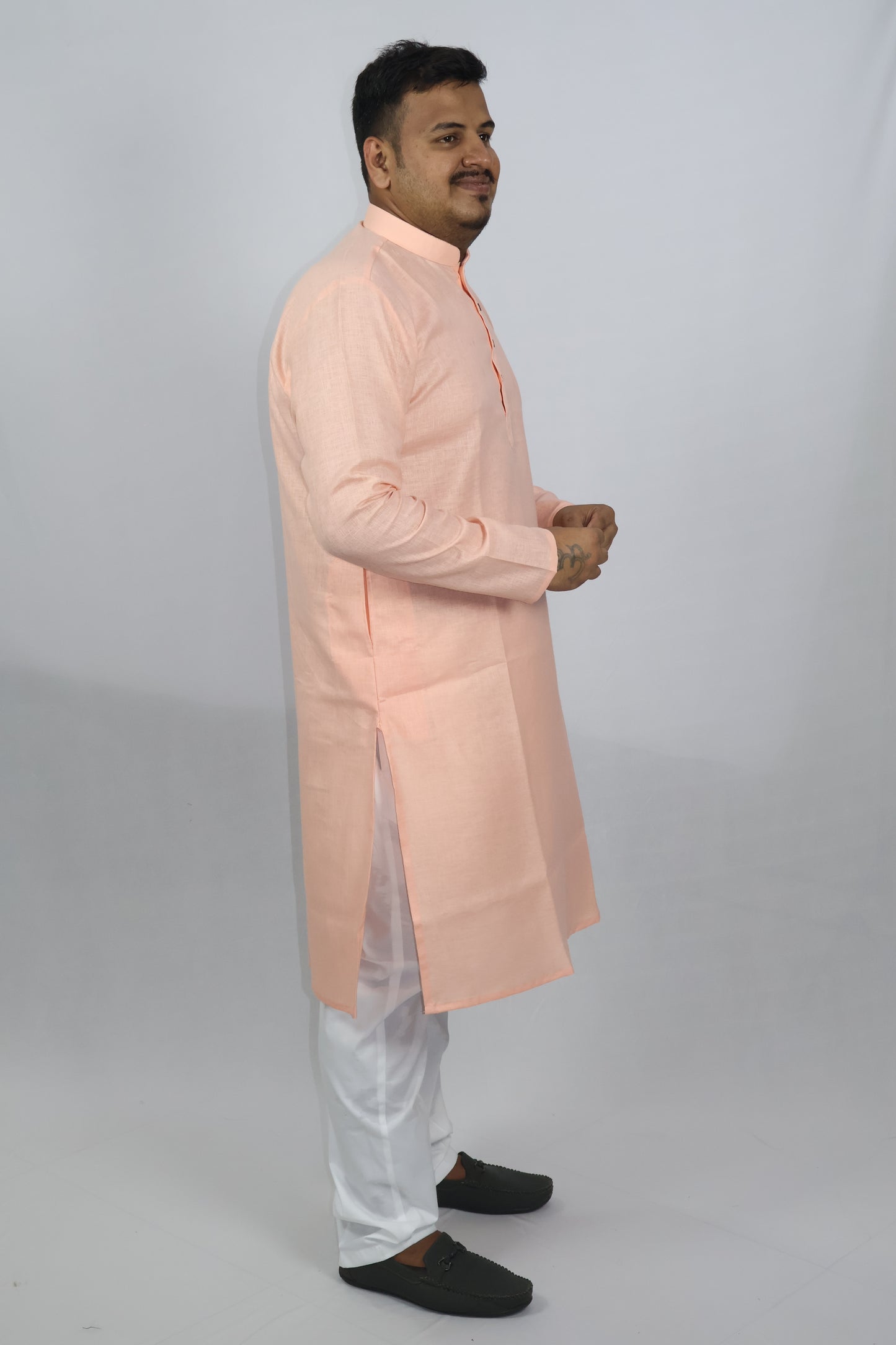 BLOSSOM MEN'S KURTA PEACH