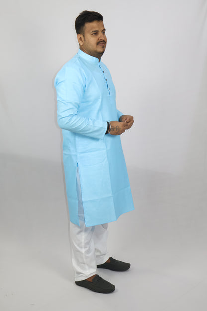BLOSSOM MEN'S KURTA SKY BLUE
