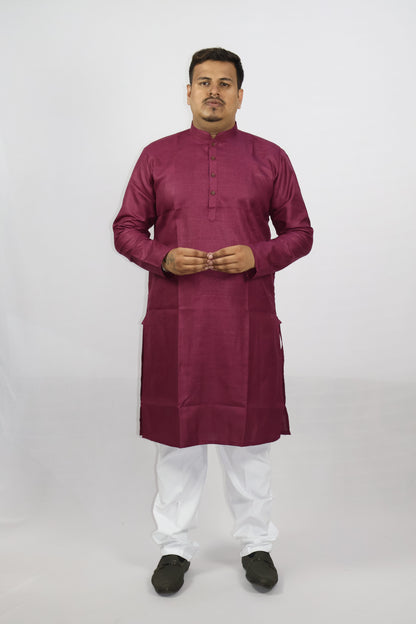 BLOSSOM MEN'S KURTA WINE