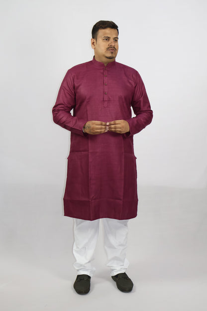 BLOSSOM MEN'S KURTA WINE