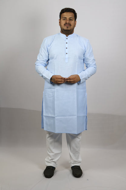 BLOSSOM MEN'S KURTA BLUE