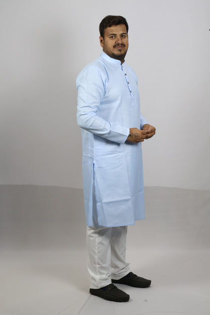 BLOSSOM MEN'S KURTA BLUE