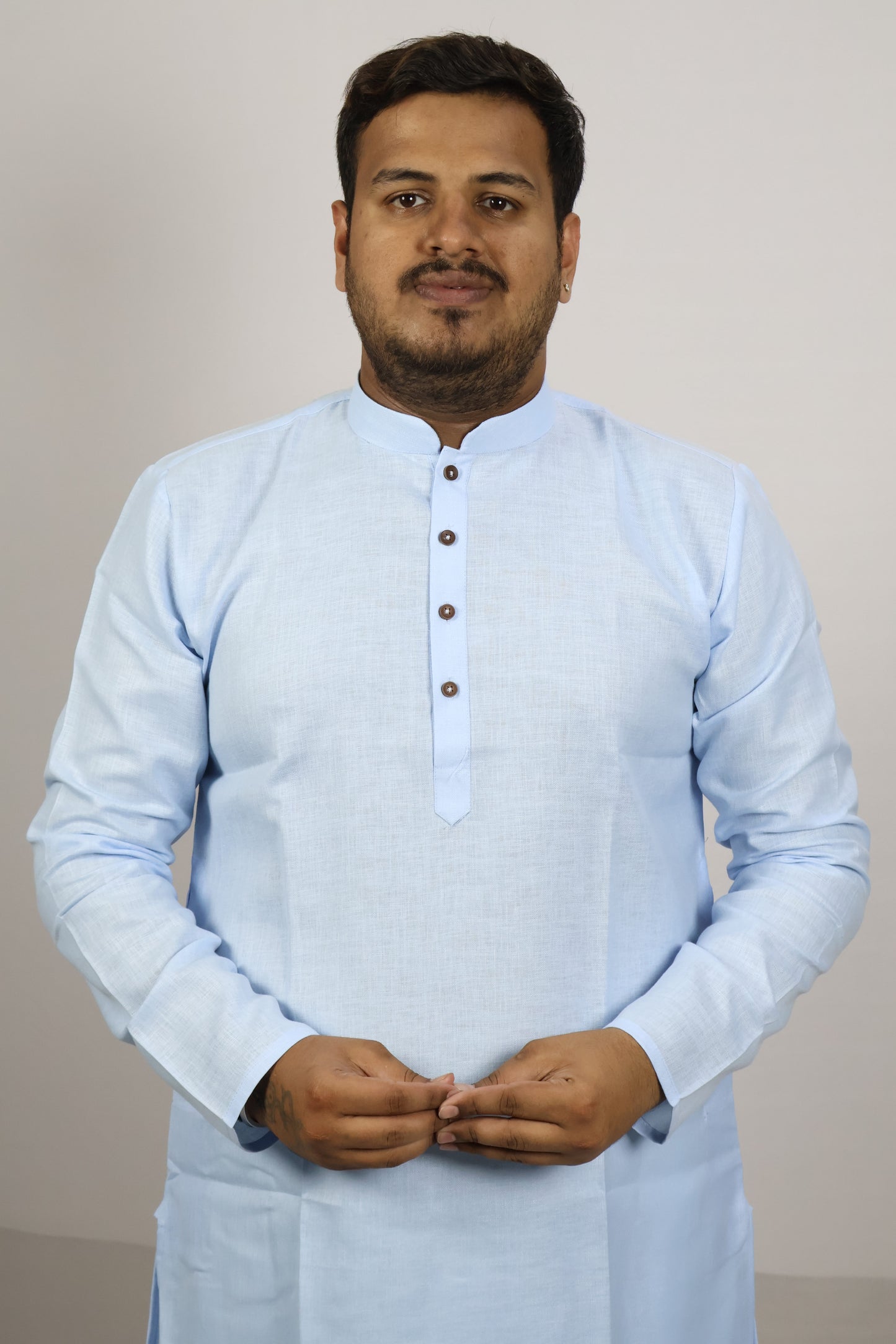 BLOSSOM MEN'S KURTA BLUE