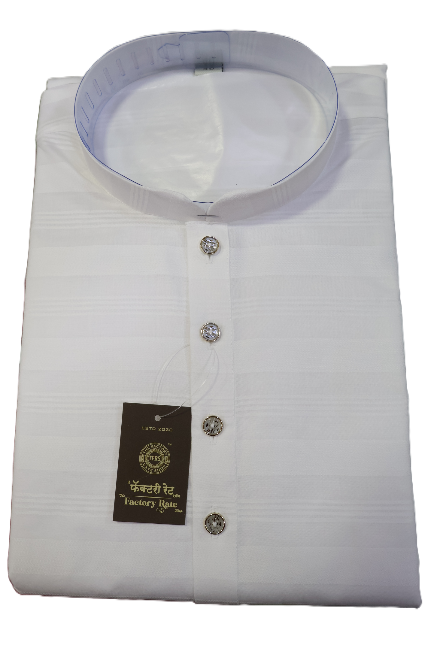 Men's White Kurta Cross Patta (137)