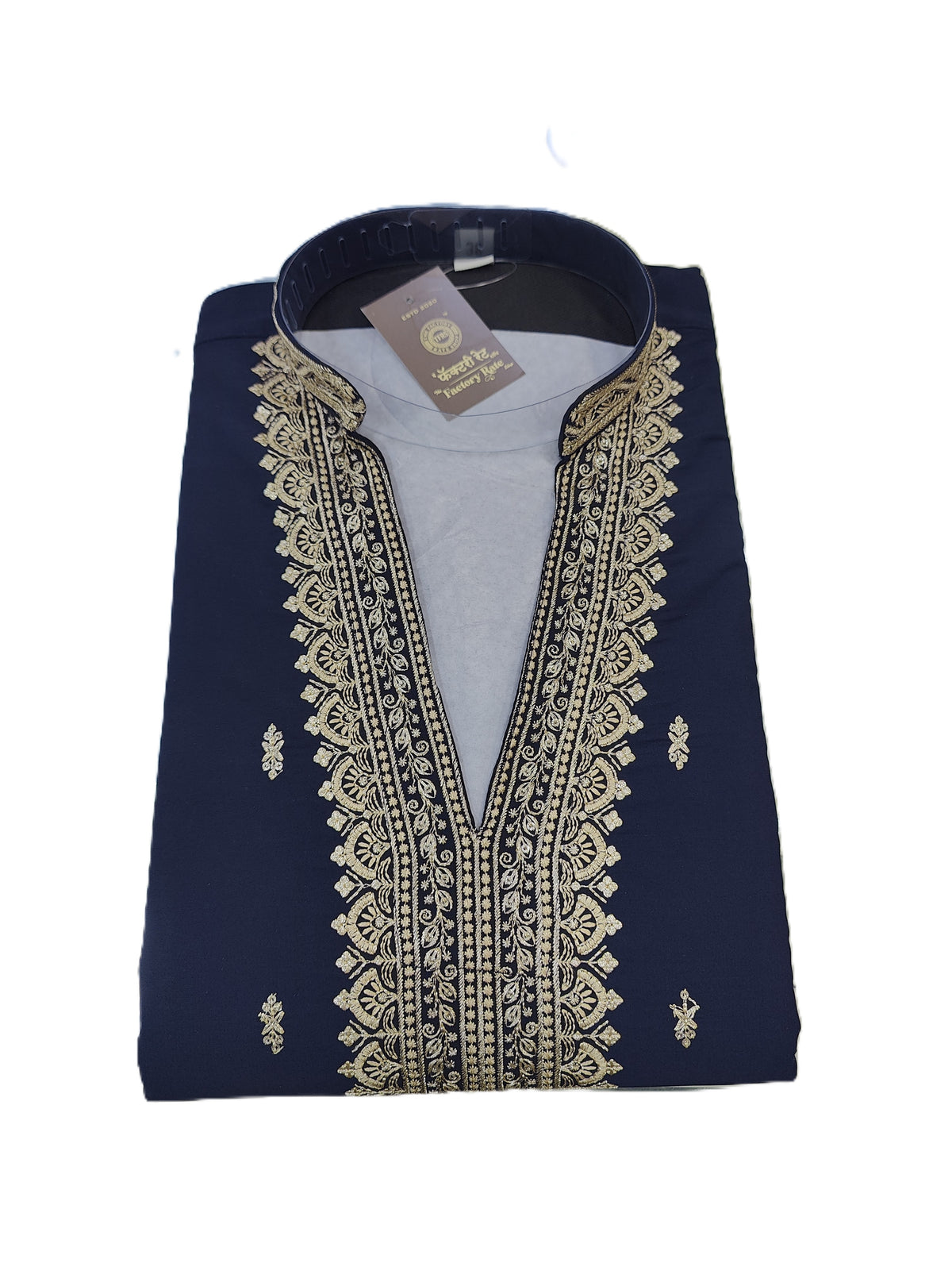 Men's V-neck Kurta DM-12 Navy Blue