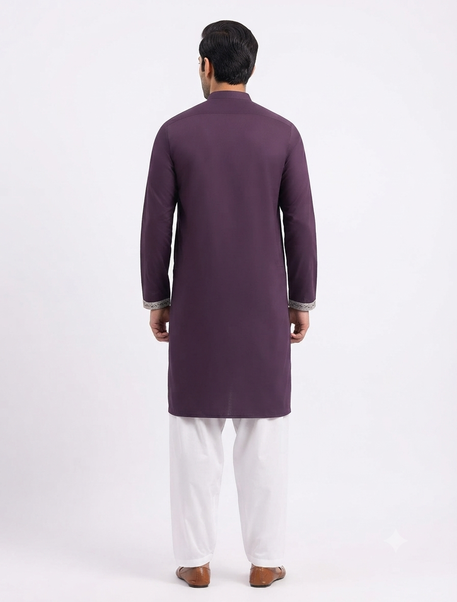 Men's V-neck Kurta DM-12 Wine