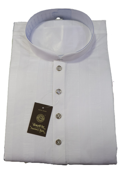 Men's White Kurta East Butta (101)