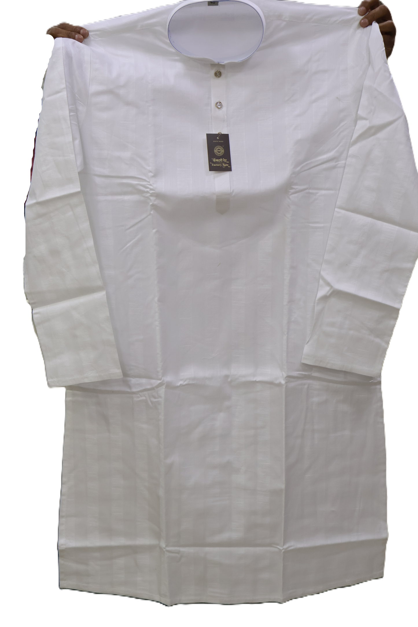 Men's White Kurta East Butta (101)