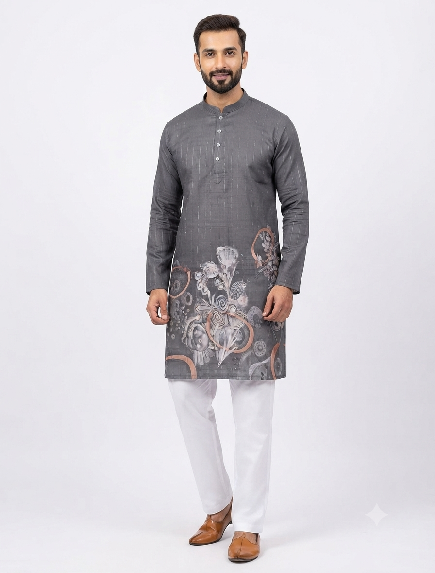 Men's Kurta FC 04 - Dark Grey