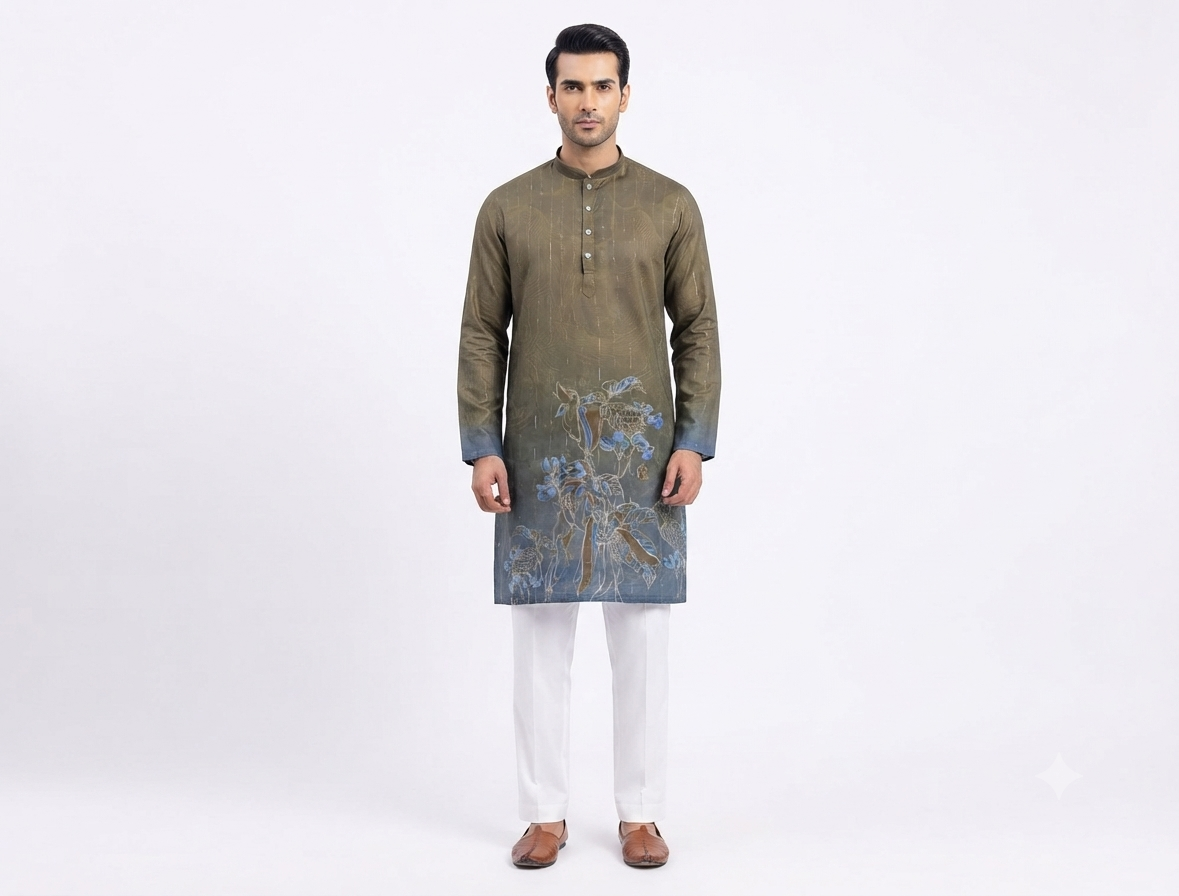 Men's Kurta FC 04 - Mehendi Green