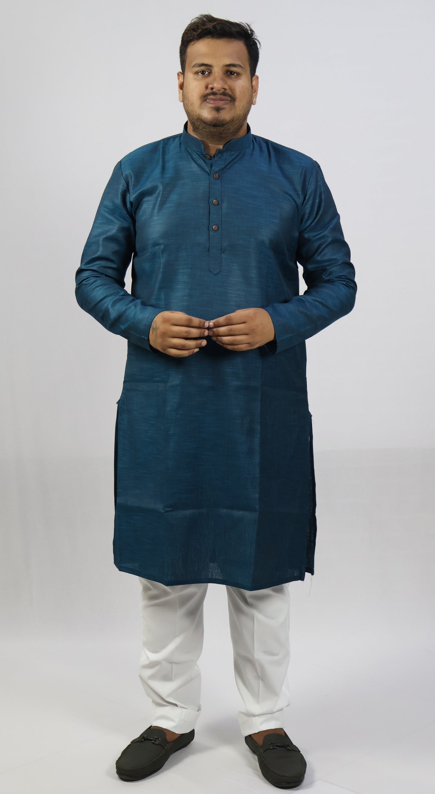 SPICY MEN'S KURTA PEACOCK BLUE