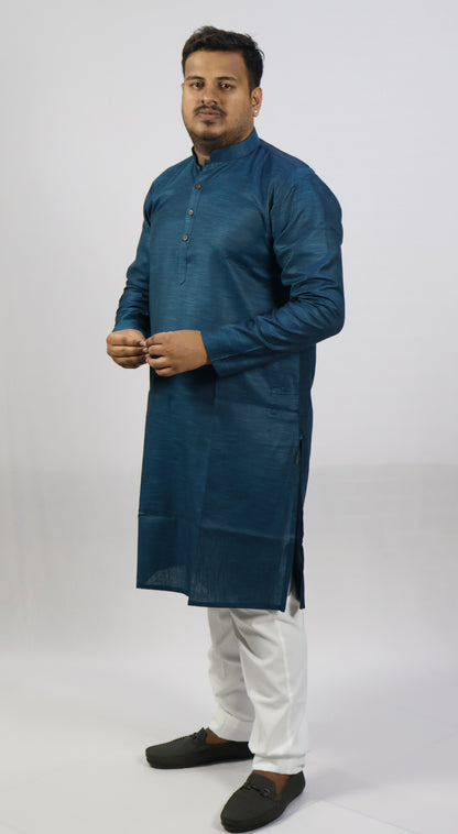SPICY MEN'S KURTA PEACOCK BLUE