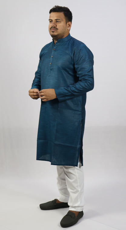 SPICY MEN'S KURTA PEACOCK BLUE