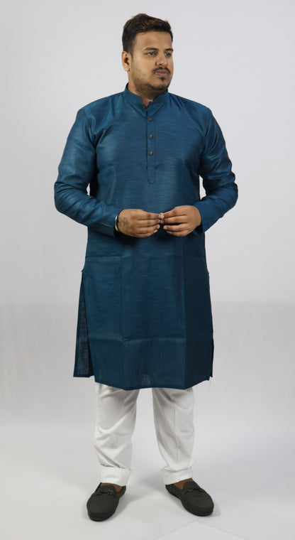 SPICY MEN'S KURTA PEACOCK BLUE