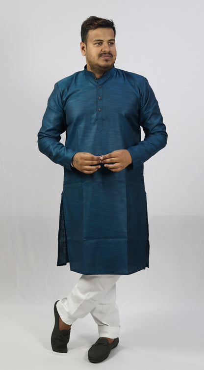 SPICY MEN'S KURTA PEACOCK BLUE