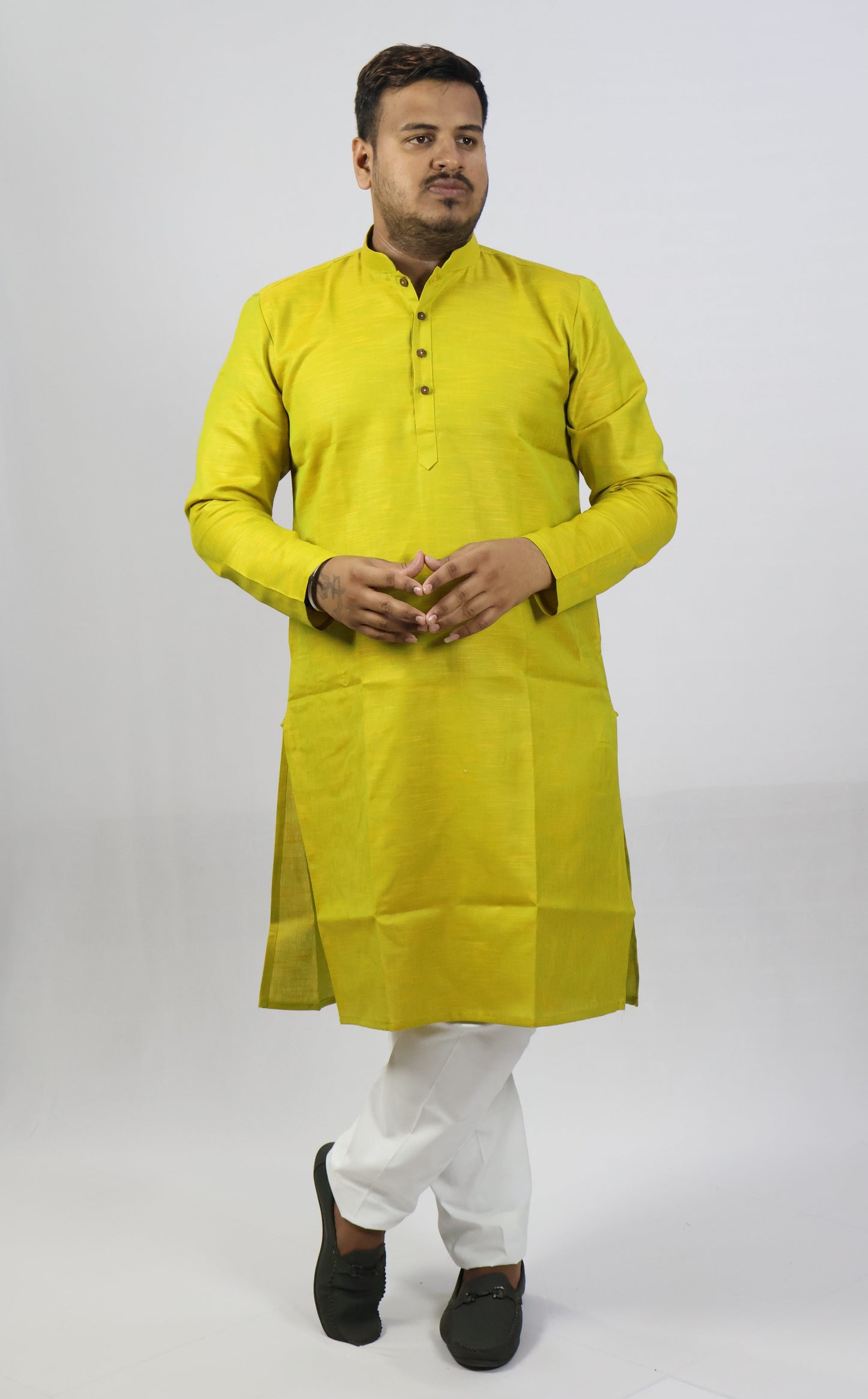 SPICY MEN'S KURTA YELLOW GREEN