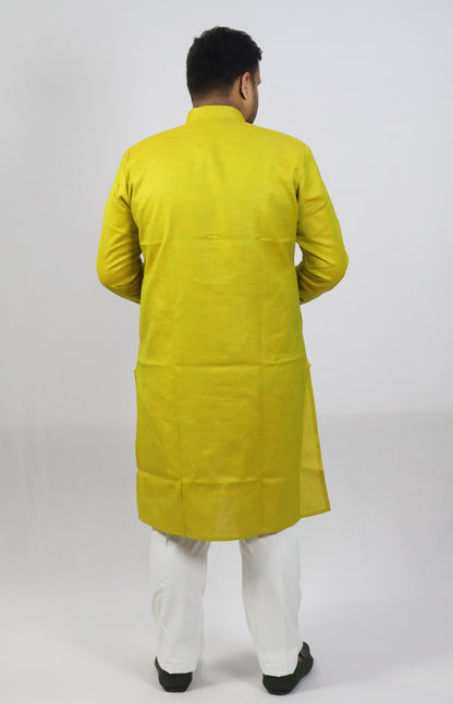 SPICY MEN'S KURTA YELLOW GREEN