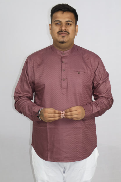 BHW SLUB 1 MEN'S FULL SLEEVE SHORT KURTA ONION