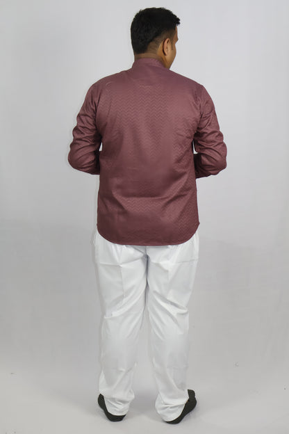 BHW SLUB 1 MEN'S FULL SLEEVE SHORT KURTA ONION