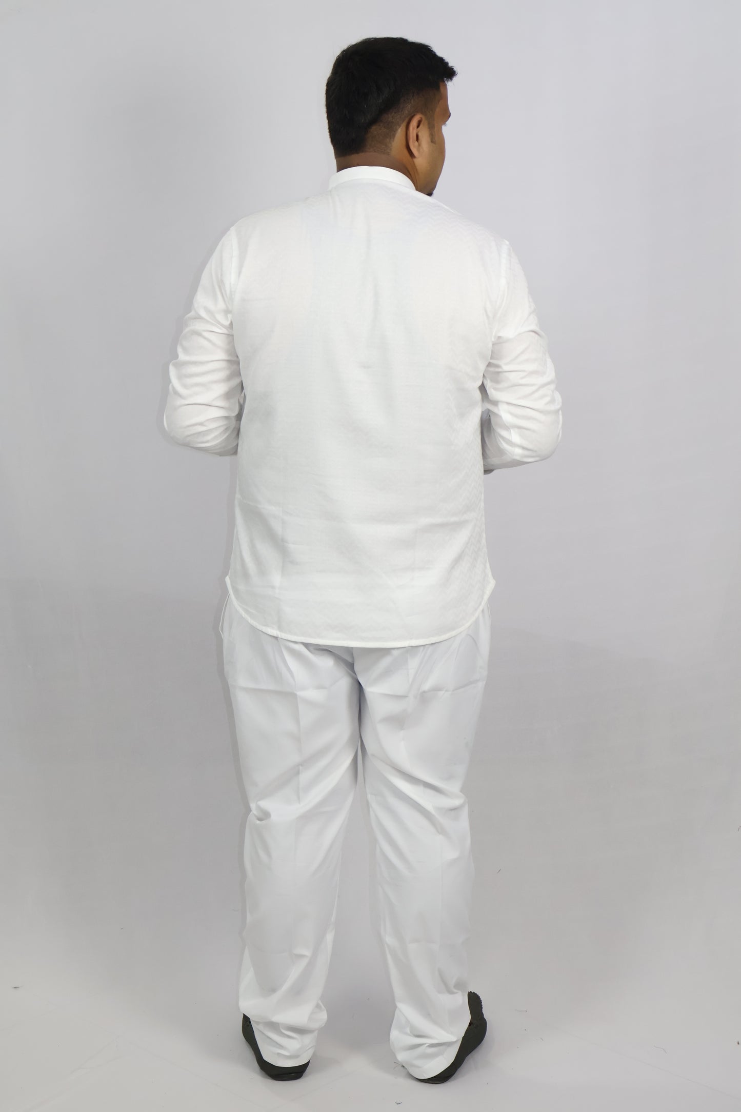 BHW SLUB 1 MEN'S FULL SLEEVE SHORT KURTA WHITE