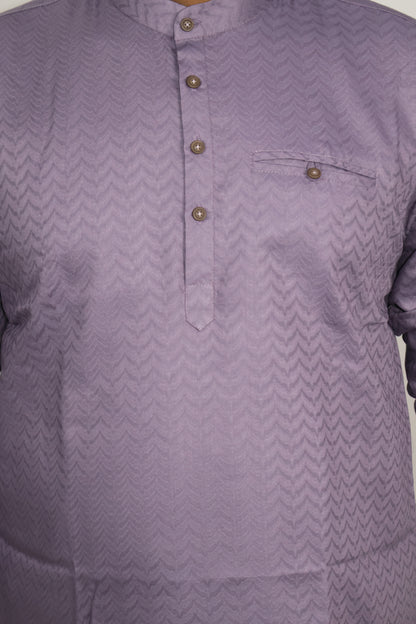 BHW SLUB 1 MEN'S FULL SLEEVE SHORT KURTA LAVENDER