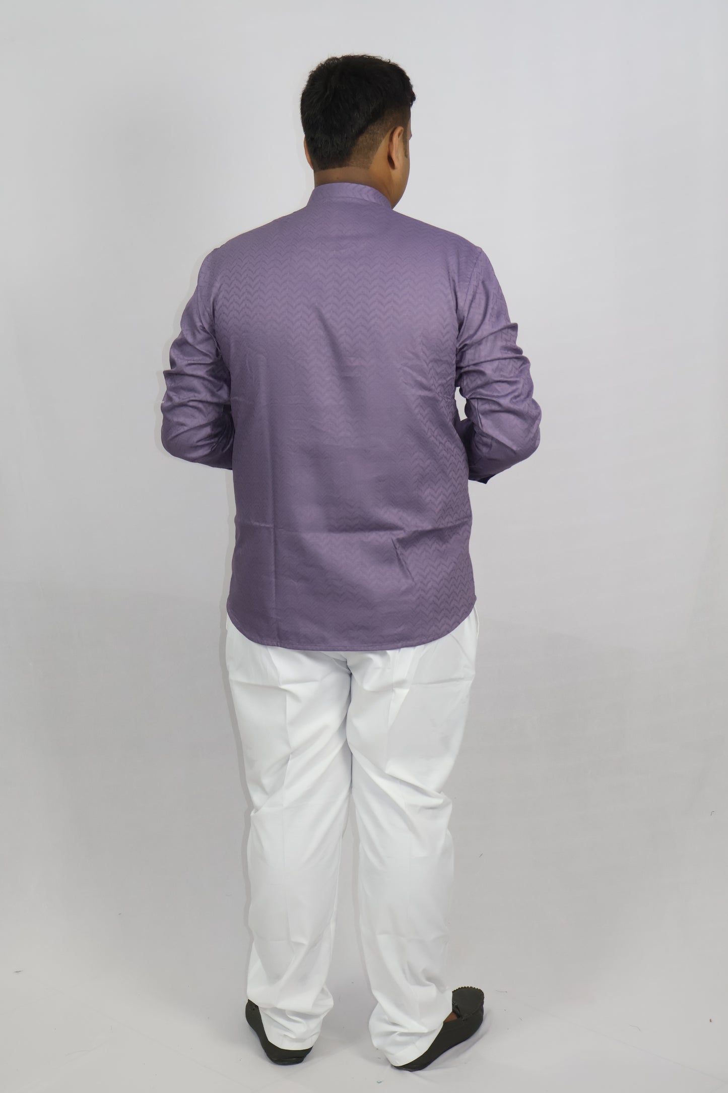 BHW SLUB 1 MEN'S FULL SLEEVE SHORT KURTA LAVENDER