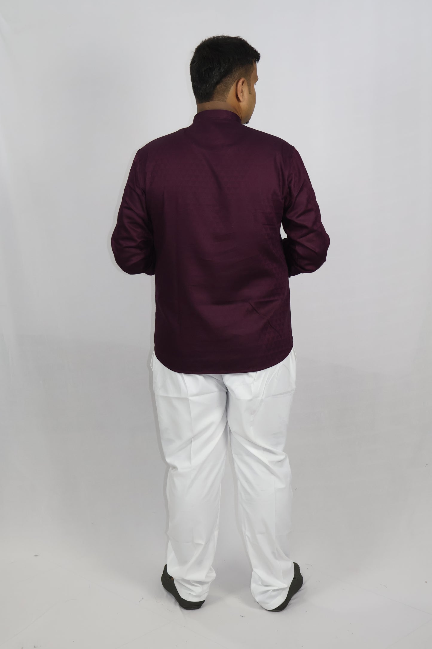 BHW CASATA MEN'S FULL SLEEVE SHORT KURTA WINE