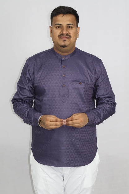 BHW CASATA MEN'S FULL SLEEVE SHORT KURTA LAVENDER