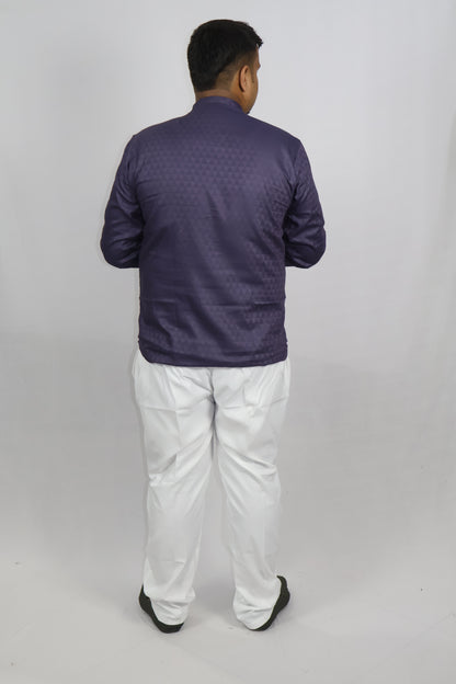 BHW CASATA MEN'S FULL SLEEVE SHORT KURTA LAVENDER