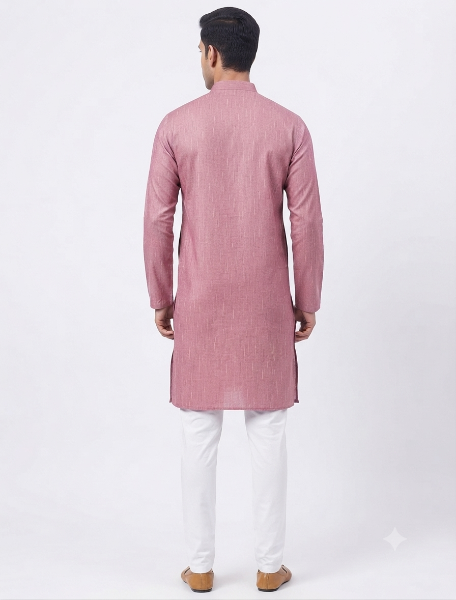 Men's Kurta Khadi 02 - Dark Pink