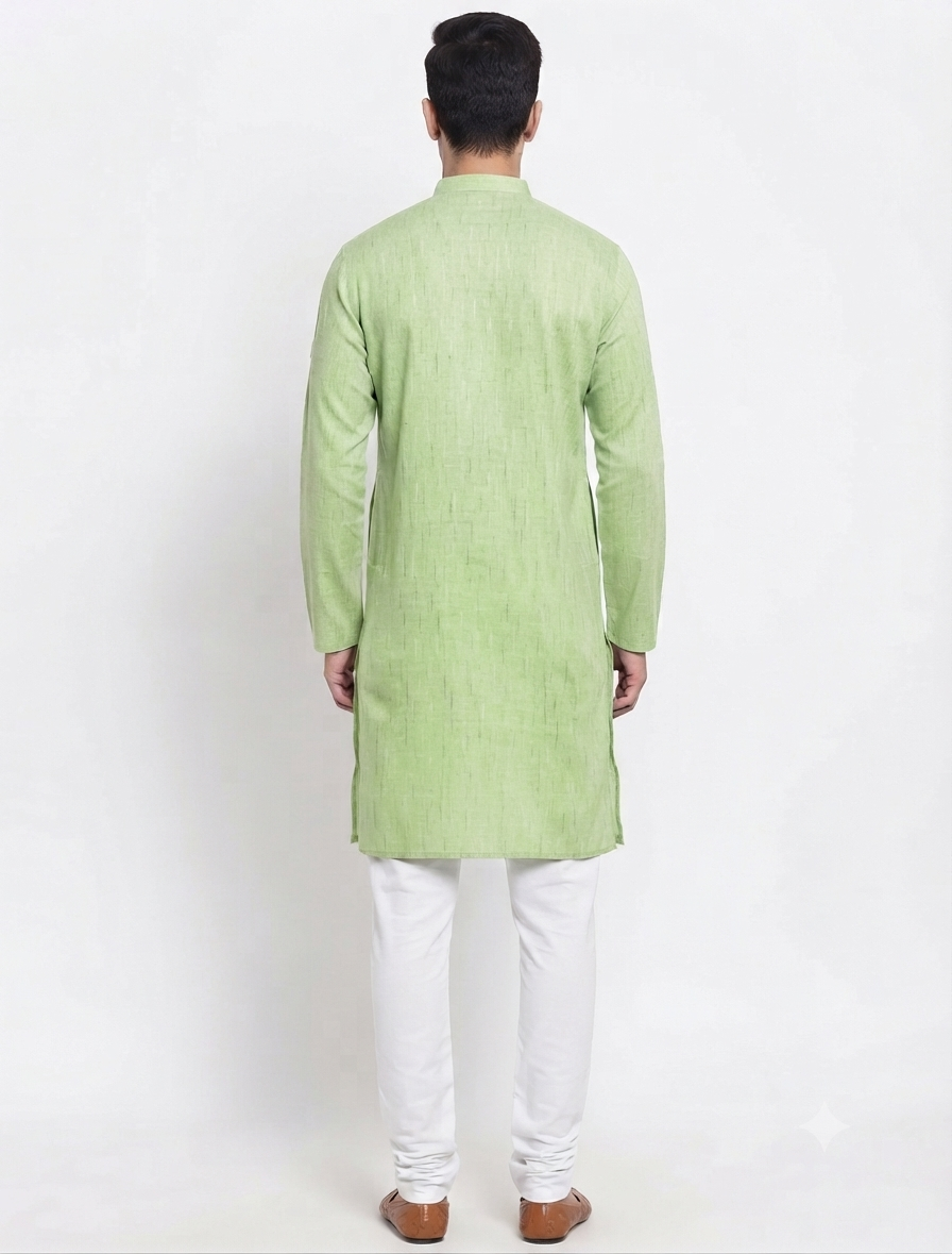 Men's Kurta Khadi 02 - Parrot Green
