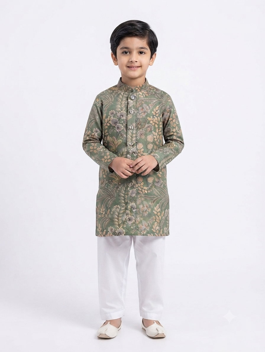 Kid's Kurta Digital 11 Green