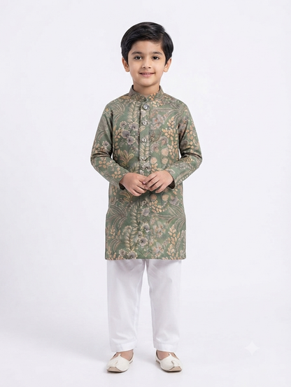 Kid's Kurta Digital 11 Green
