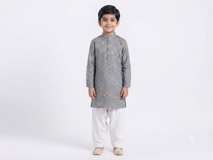 Kid's Kurta Digital 11 Peacock Green