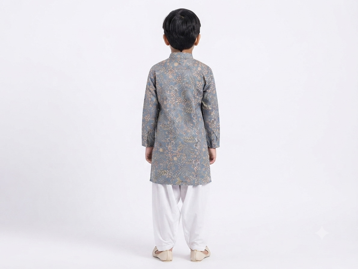 Kid's Kurta Digital 11 Peacock Green