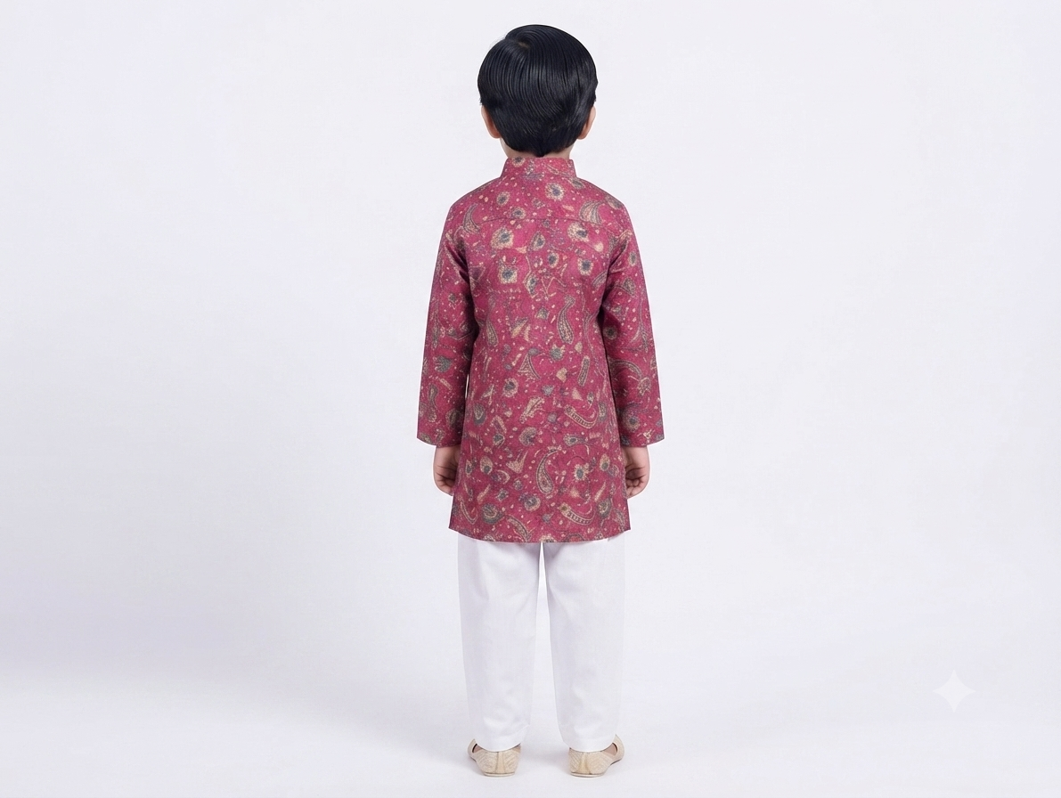 Kid's Kurta Digital 12 Rani Pink