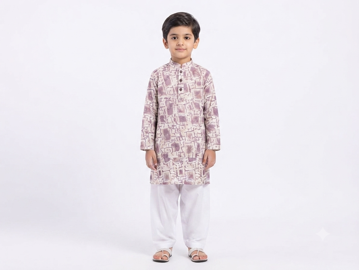 Kid's Kurta Digital 13 Lavender