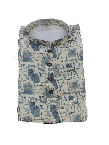 Kid's Kurta Digital 13 Peacock Green