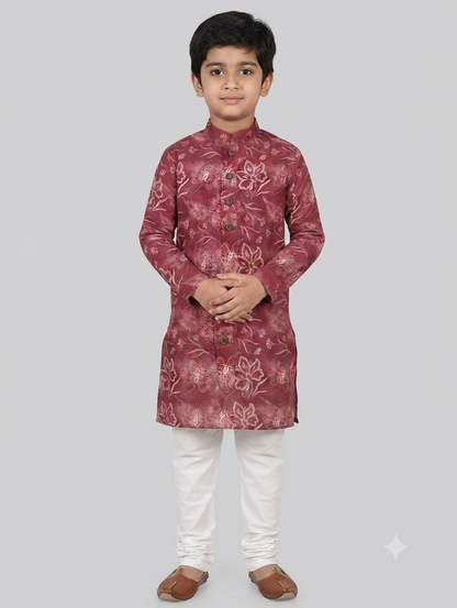 Kid's Kurta Digital 10 Maron